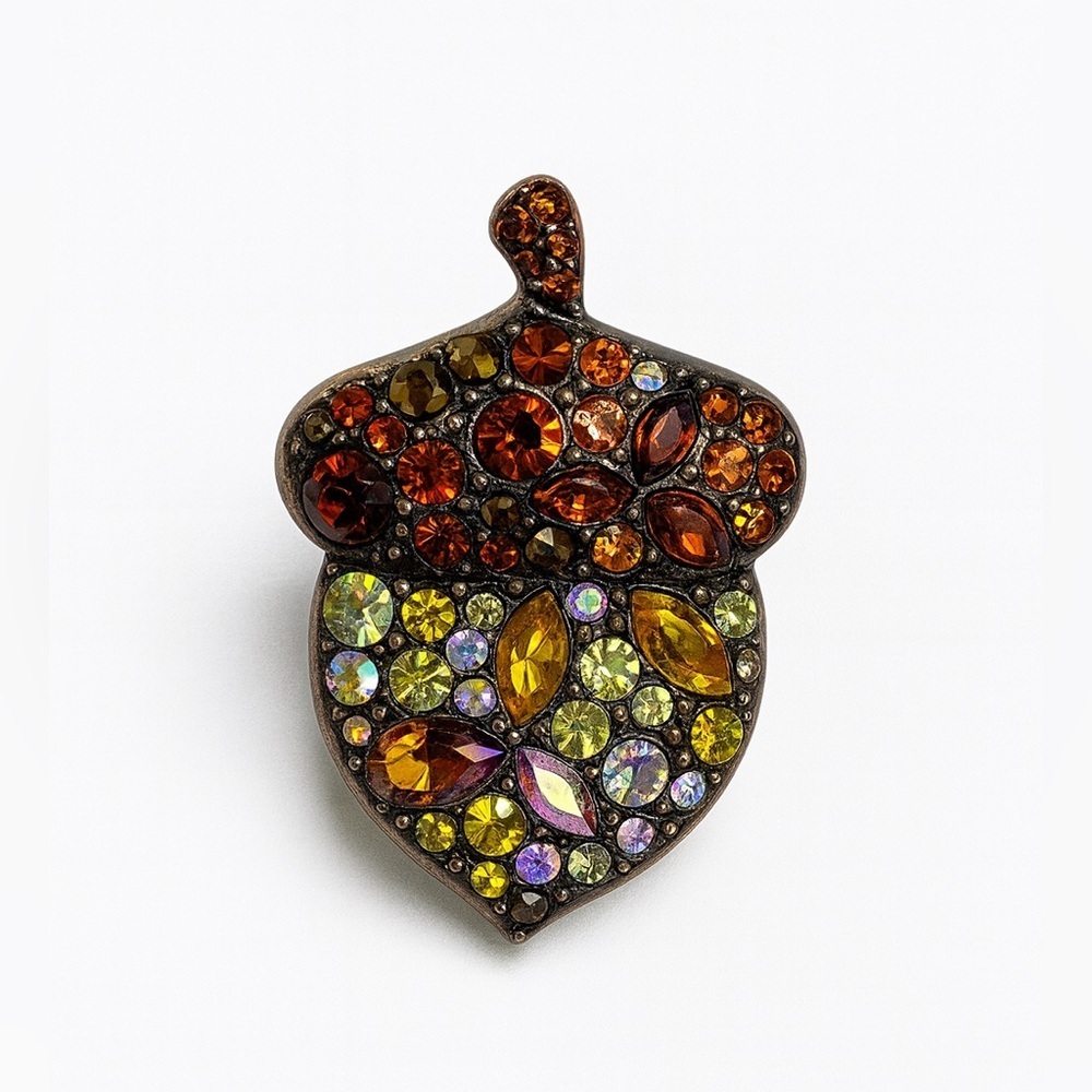 Elegant Multicolor Acorn Brooch